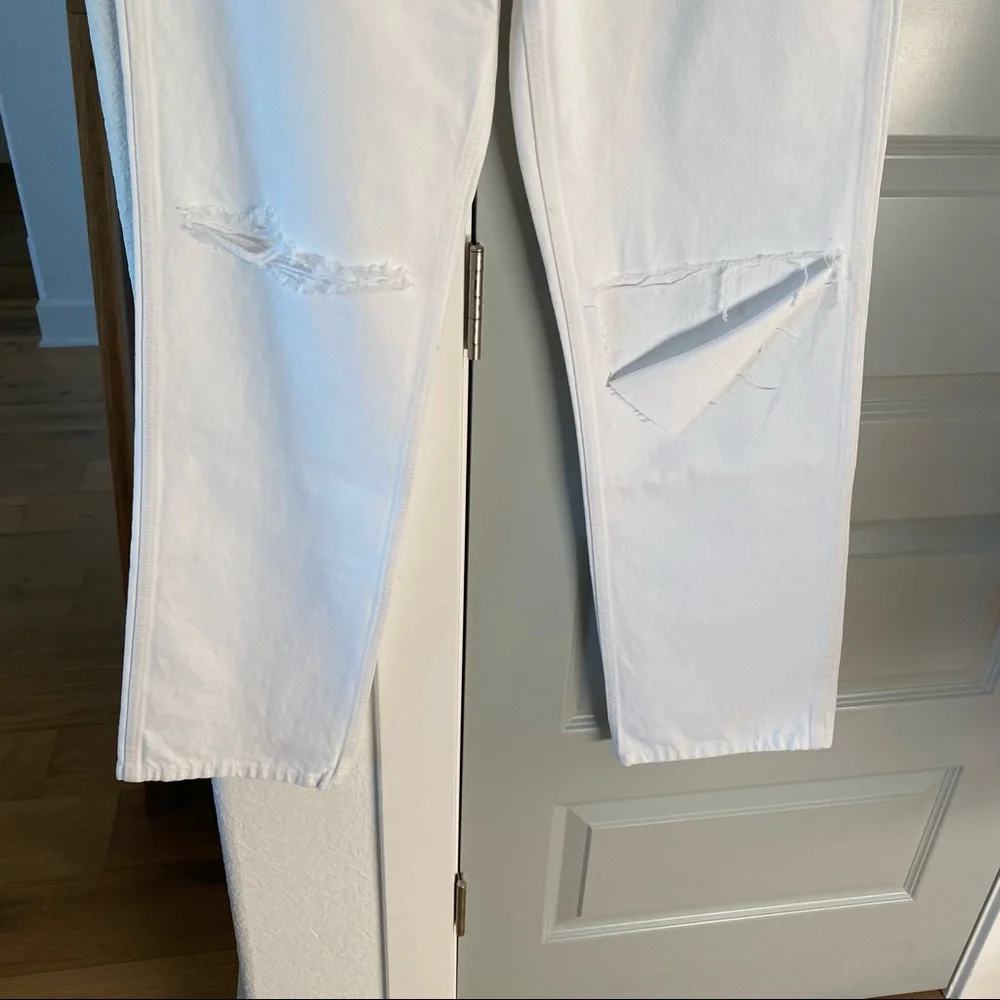 NWT Redone Originals 90s High Rise Loose in White With Rips - Picture 7 of 10